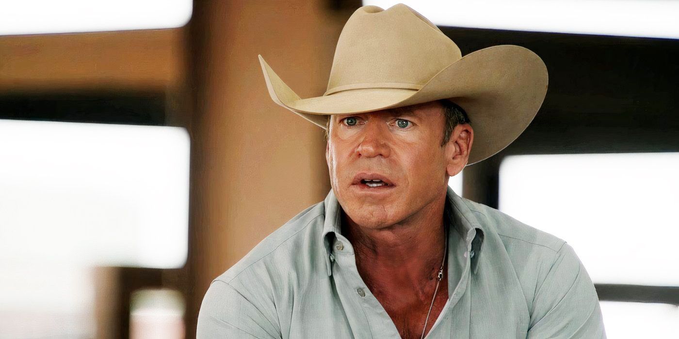 Taylor Sheridan's Yellowstone character Travis Wheatley looking angry