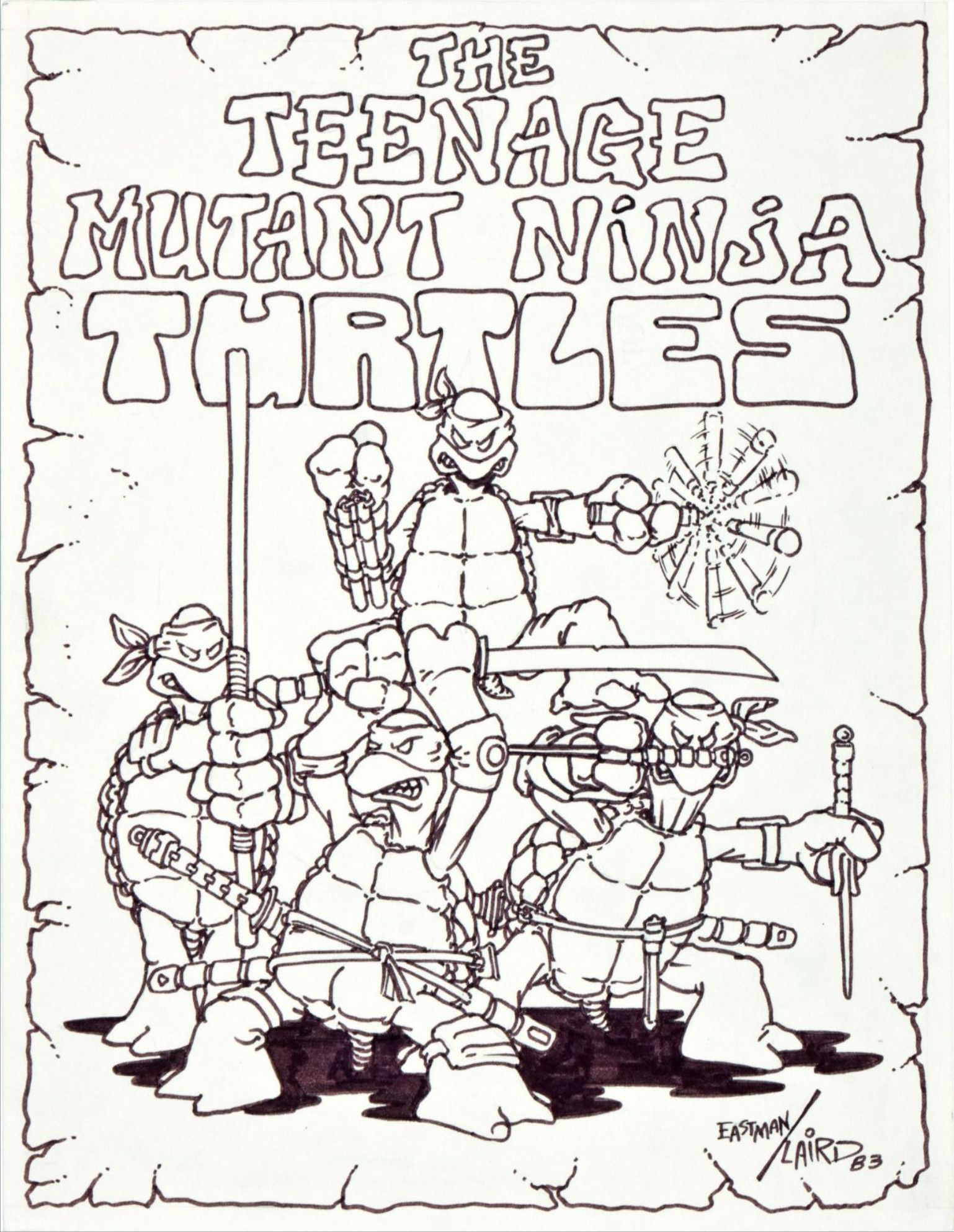 Teenage Mutant Ninja Turtles original sketch