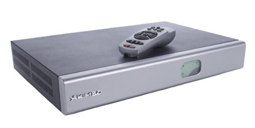 The Akimbo set-top box with a remote.