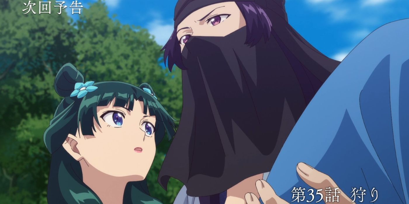 The Apothecary Diaries - A masked Jinshi carrying Maomao