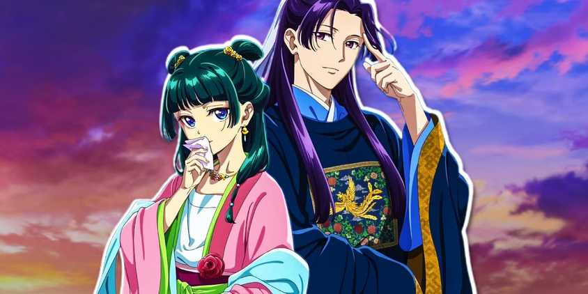 The Apothecary Diaries - Maomao and Jinshi in front of a sunset