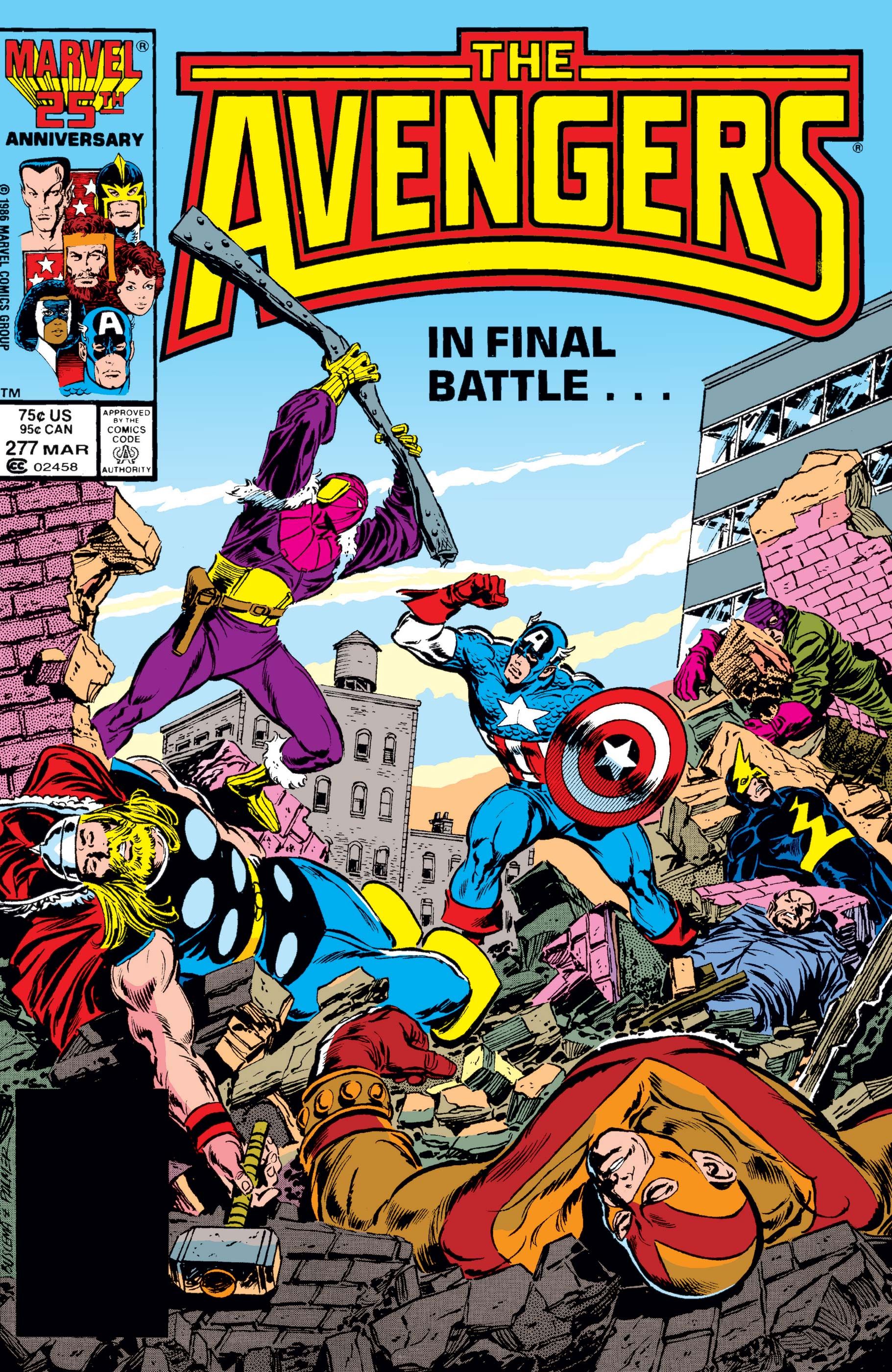 The Avengers #277 Cover Baron Zemo fights Captain America