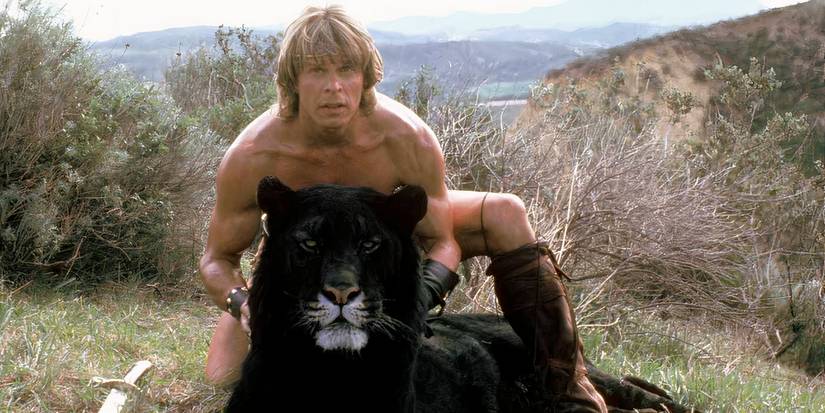 Dar with a big cat in The Beast Master (1982)