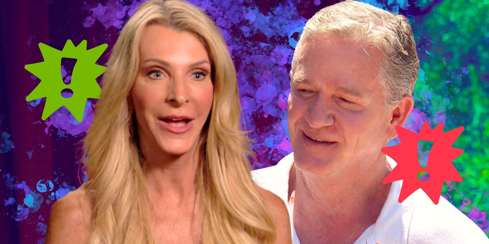 The Golden Bachelorette’s Joan Vassos looks shocked next to Chock Chapple