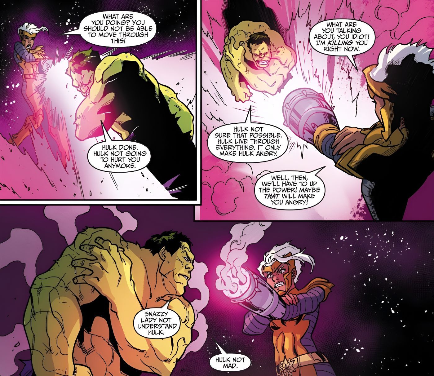 The Hulk Resists the Pain of the Tactigon