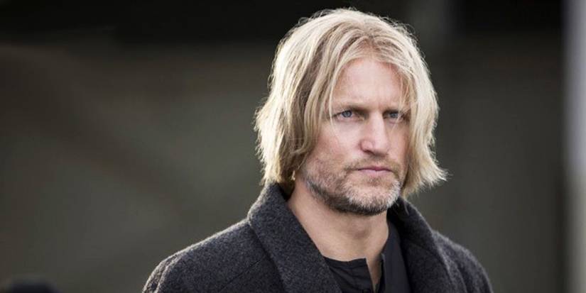 Woody Harrelson staring ahead as Haymitch Abernathy in The Hunger Games