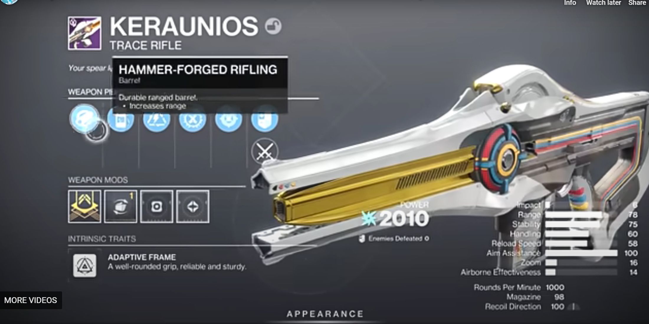 A Guardian in Destiny 2 received the Keraunios rifle as a reward.