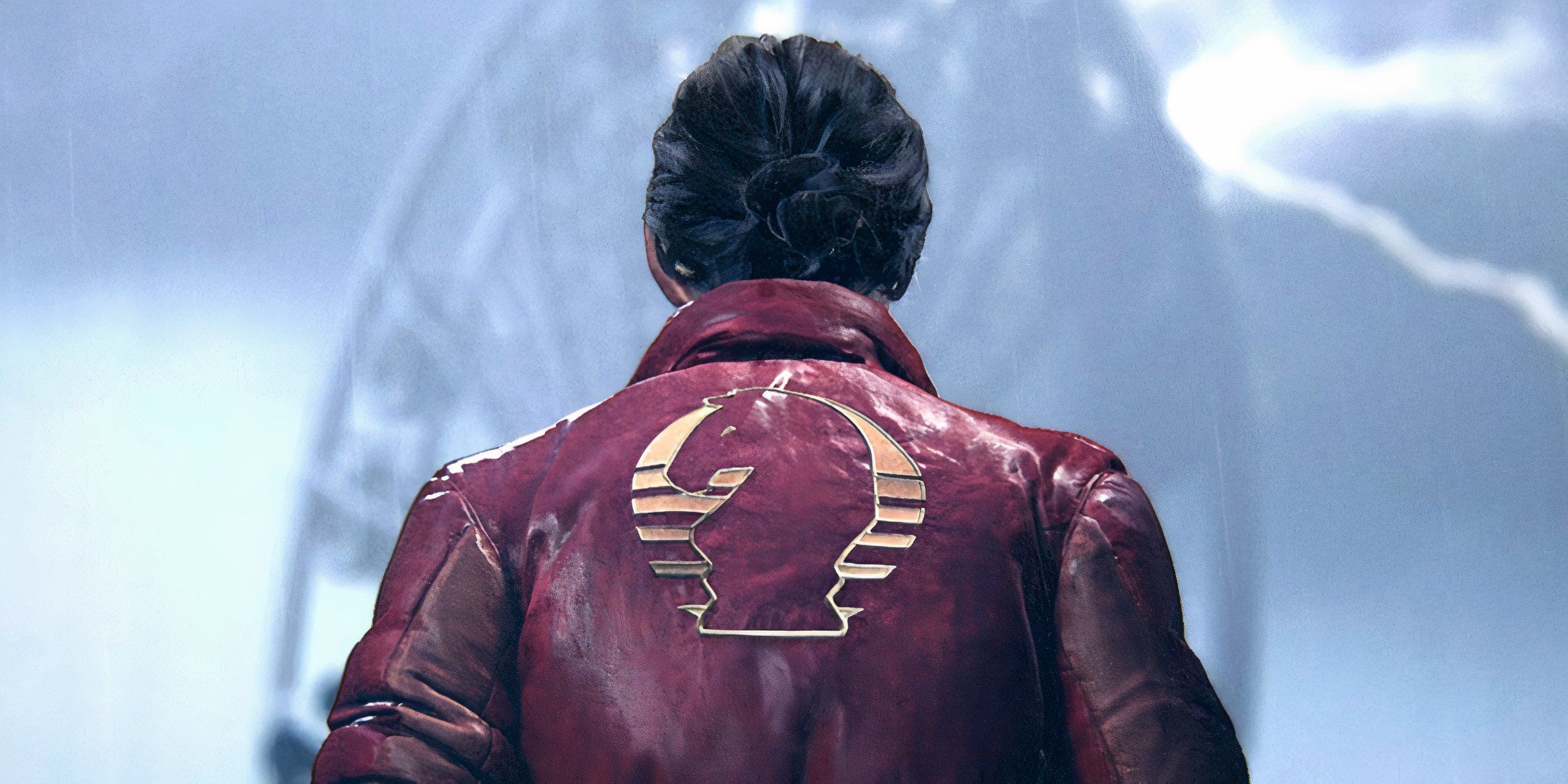 A backshot of Ellie in The Last of Us Part 2 wearing the Intergalactic jacket.