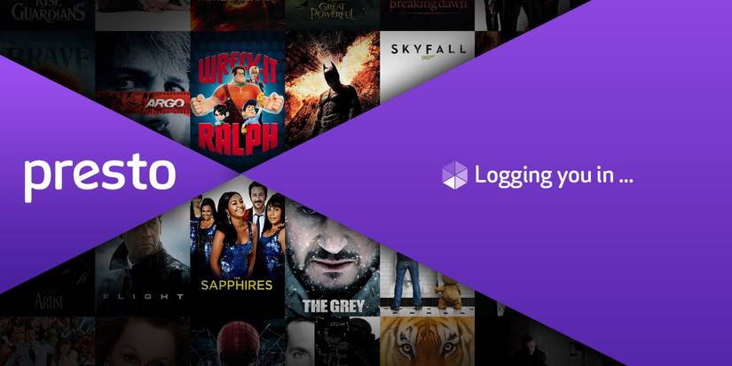 The loading screen for Presto with the movie library in view.