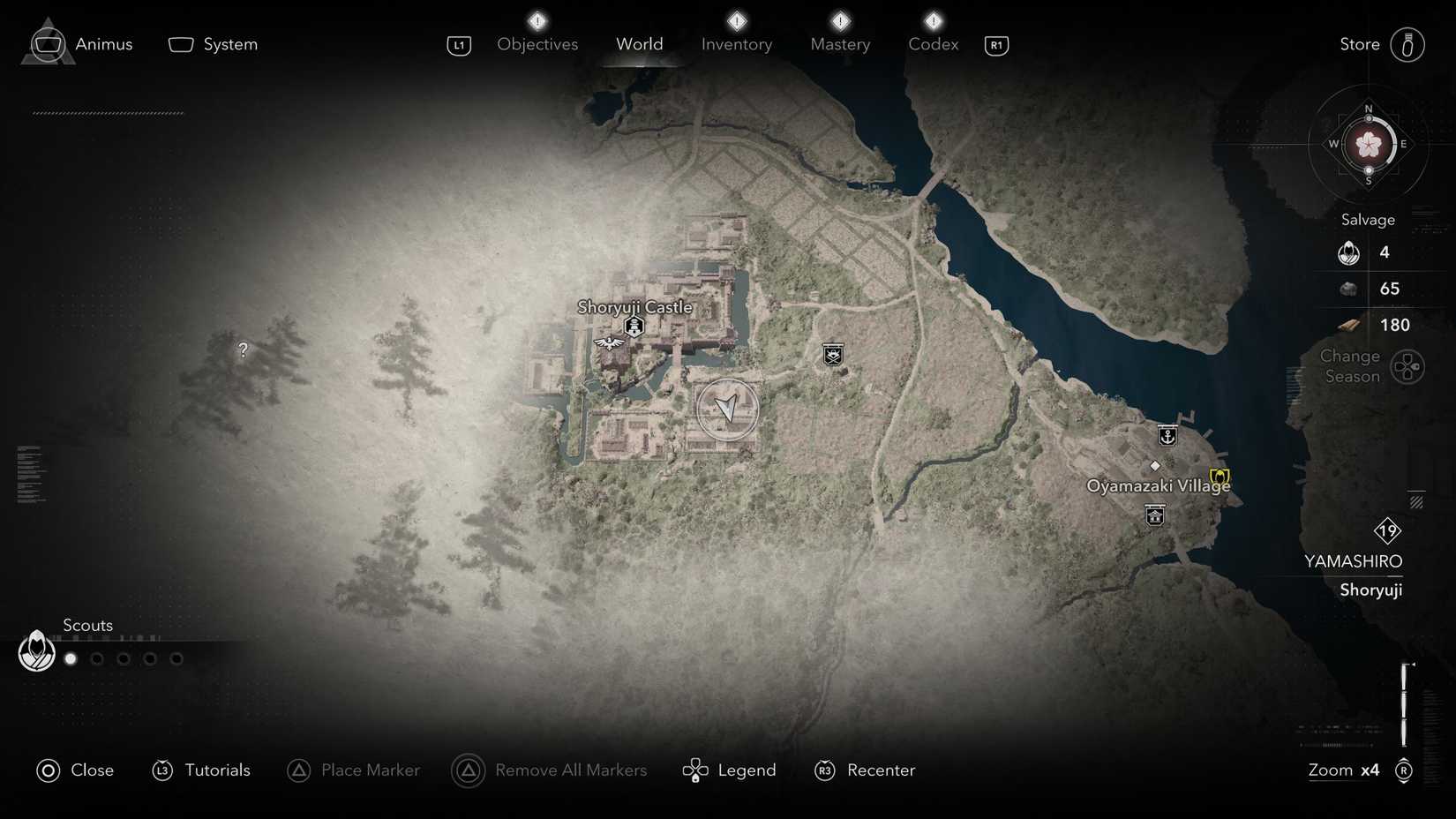 The location of the first samurai daisho in Shoryuji Castle in Assassin's Creed Shadows.