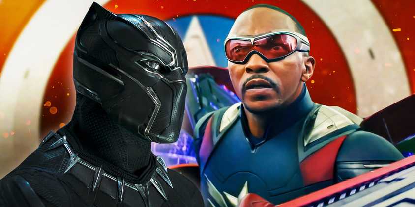 Black Panther and Sam WIlson's Captain America from the MCU