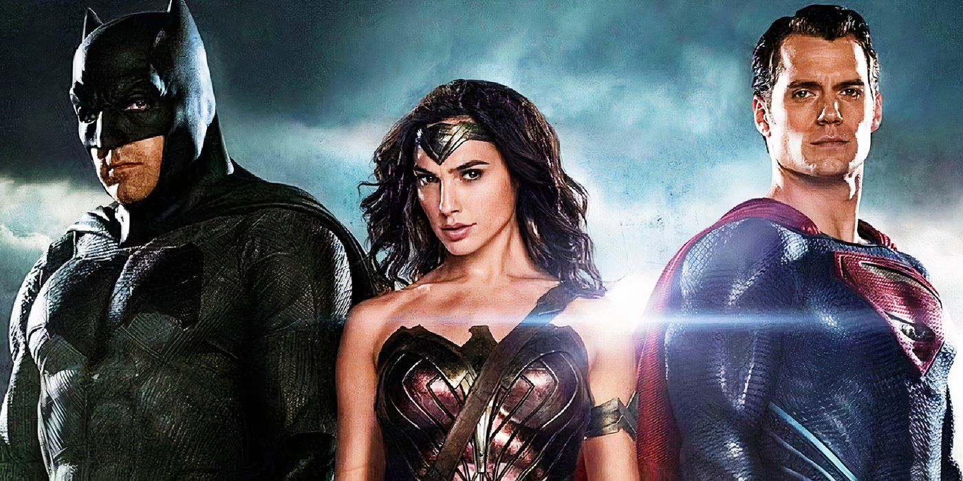 The Original DCEU Trinity in Batman, Superman in Dawn-Of-Justice with Wonder Woman