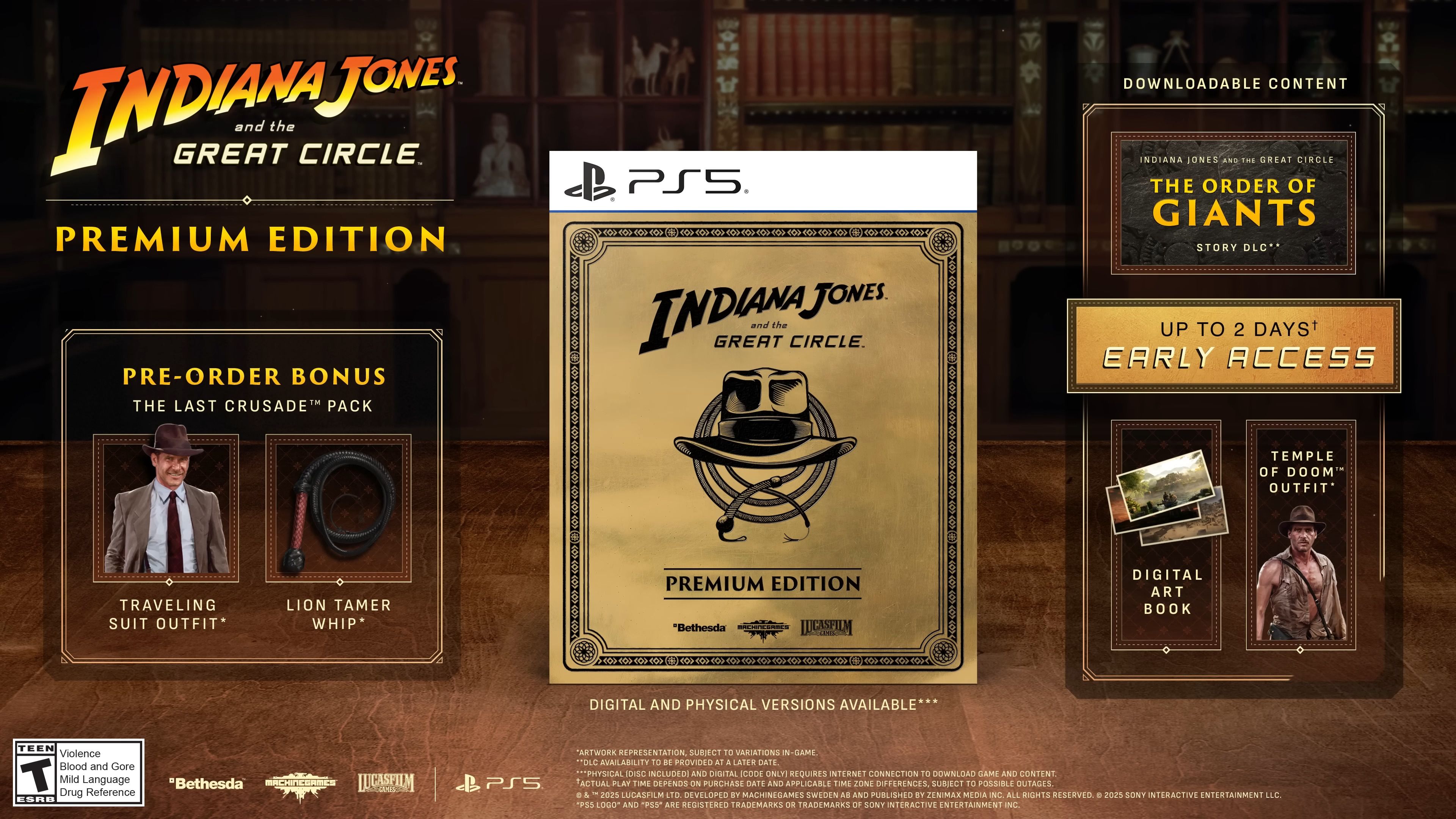 The premium edition of Indiana Jones and the Great Circle on PS5.