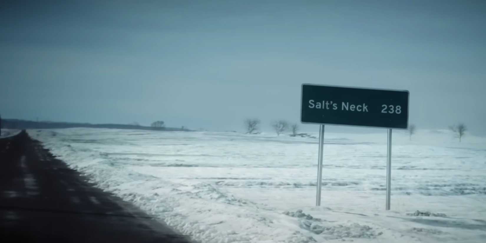 The sign to Salt's Neck in Severance season 2