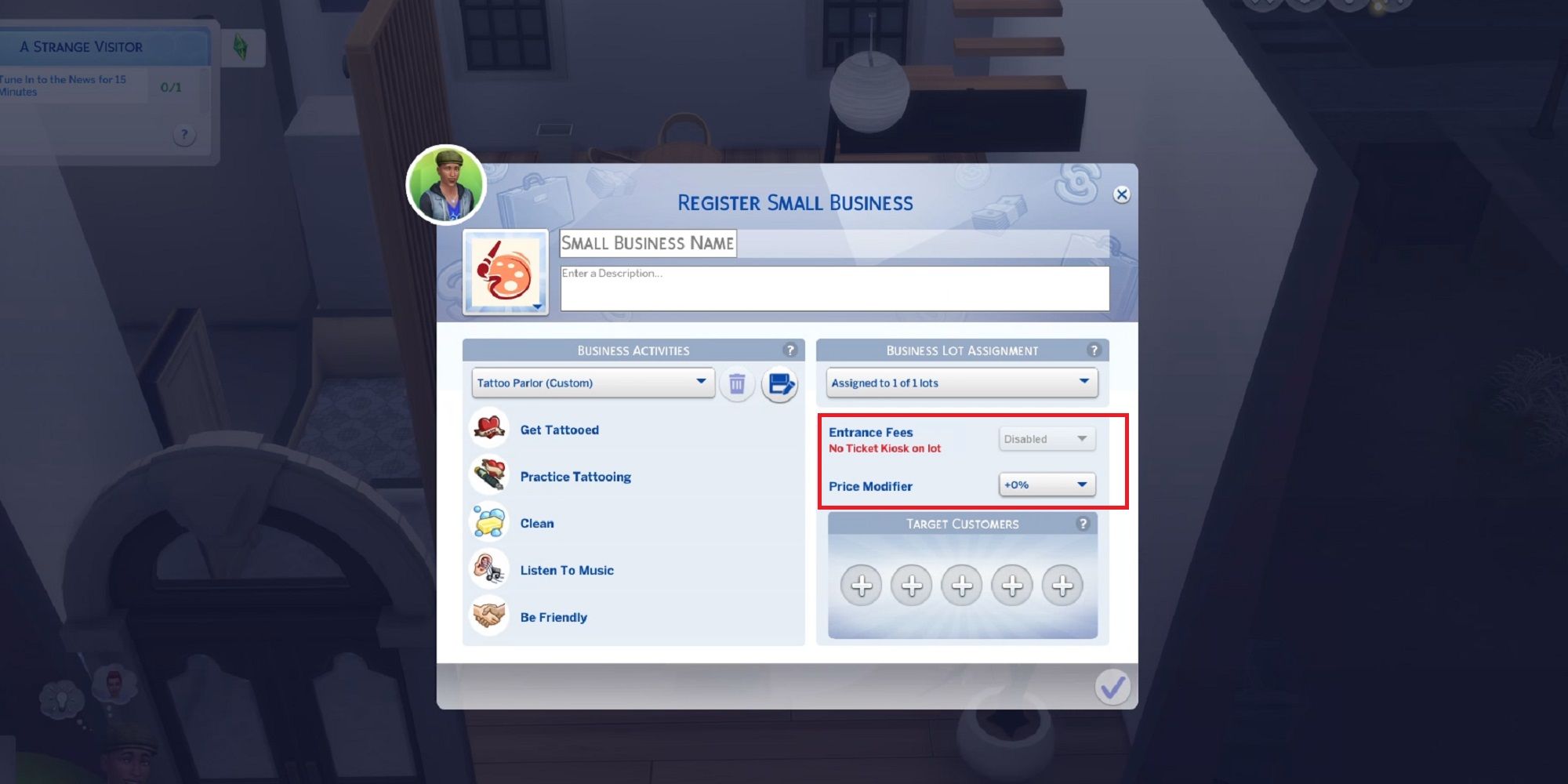 The Sims 4 Businesses and Hobbies Purchase Tattoo Business Options