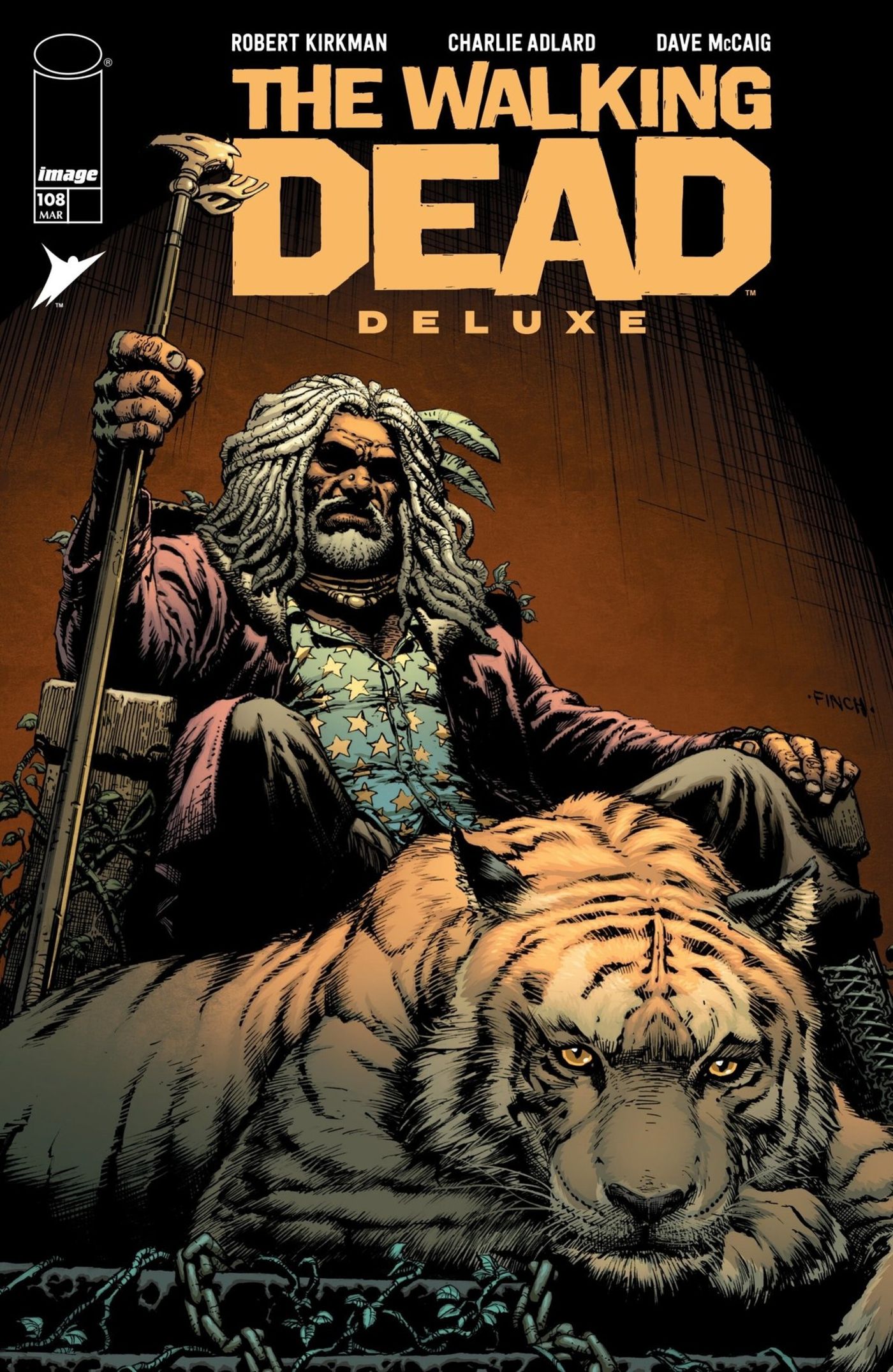 The Walking Dead Deluxe #108 Cover Image with Ezekiel and Shiva