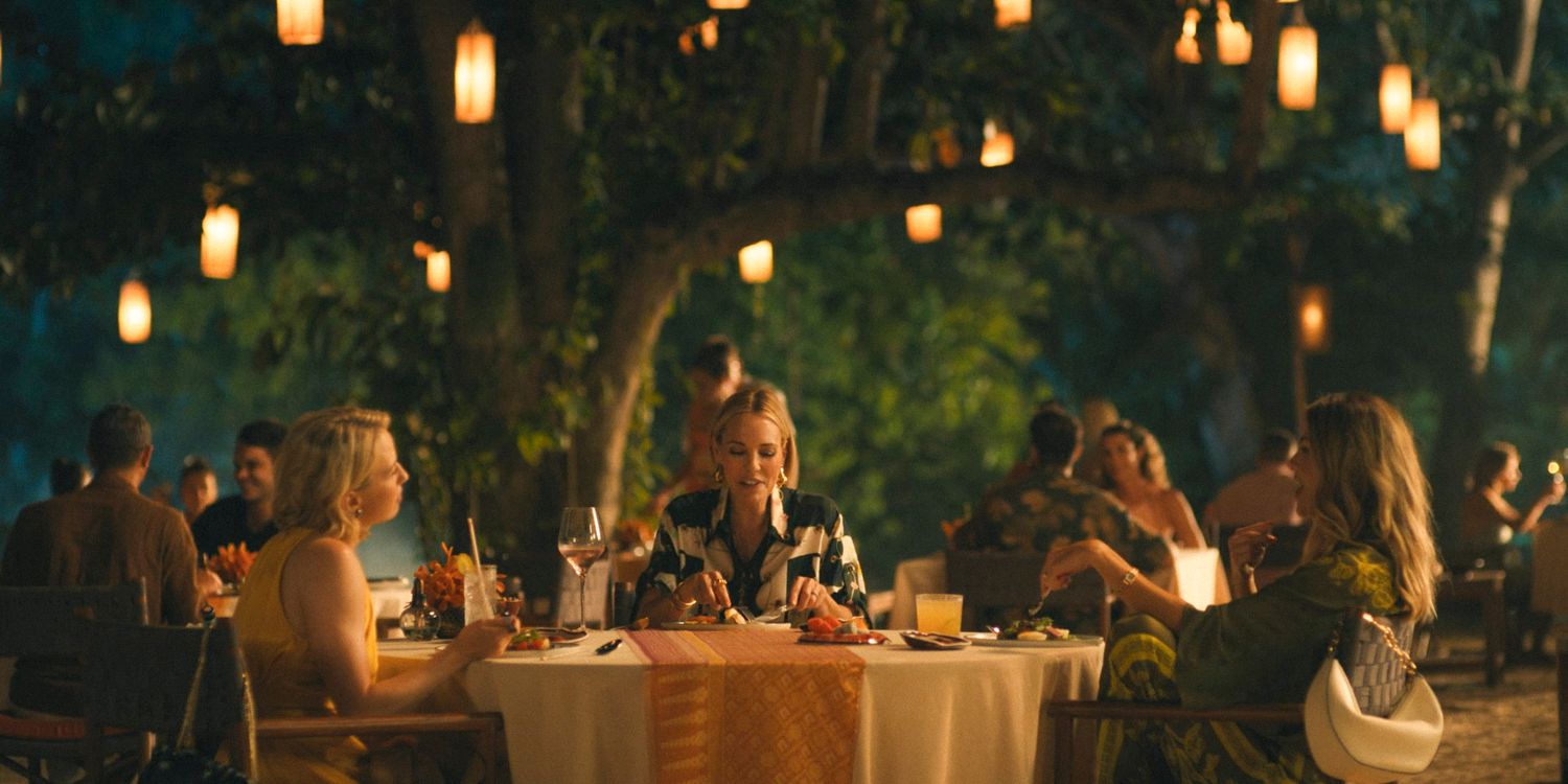 Laurie, Kate, and Jaclyn dining together in The White Lotus Season 3 Ep 3