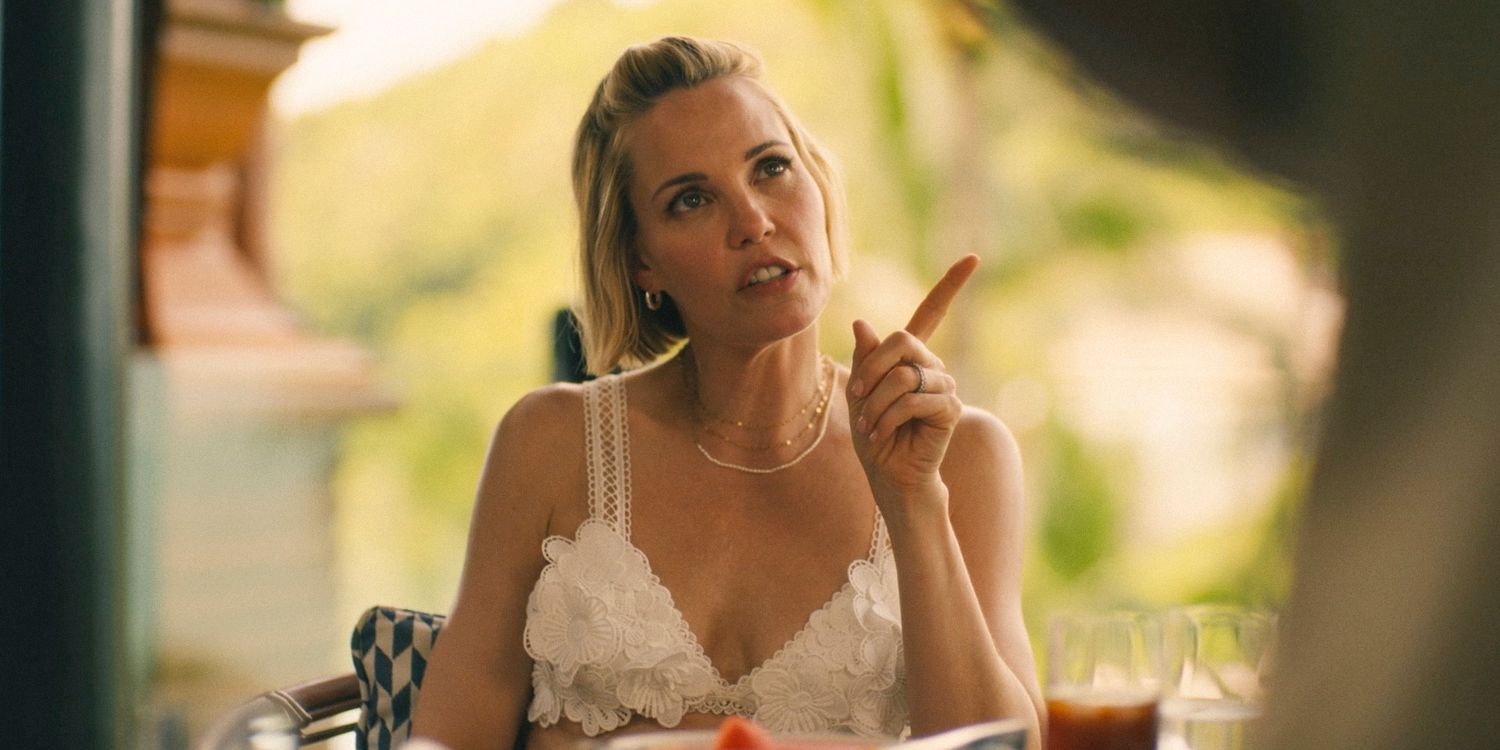 Kate (Leslie Bibb) looking attentive to the white season Lotus 3 Ep 3