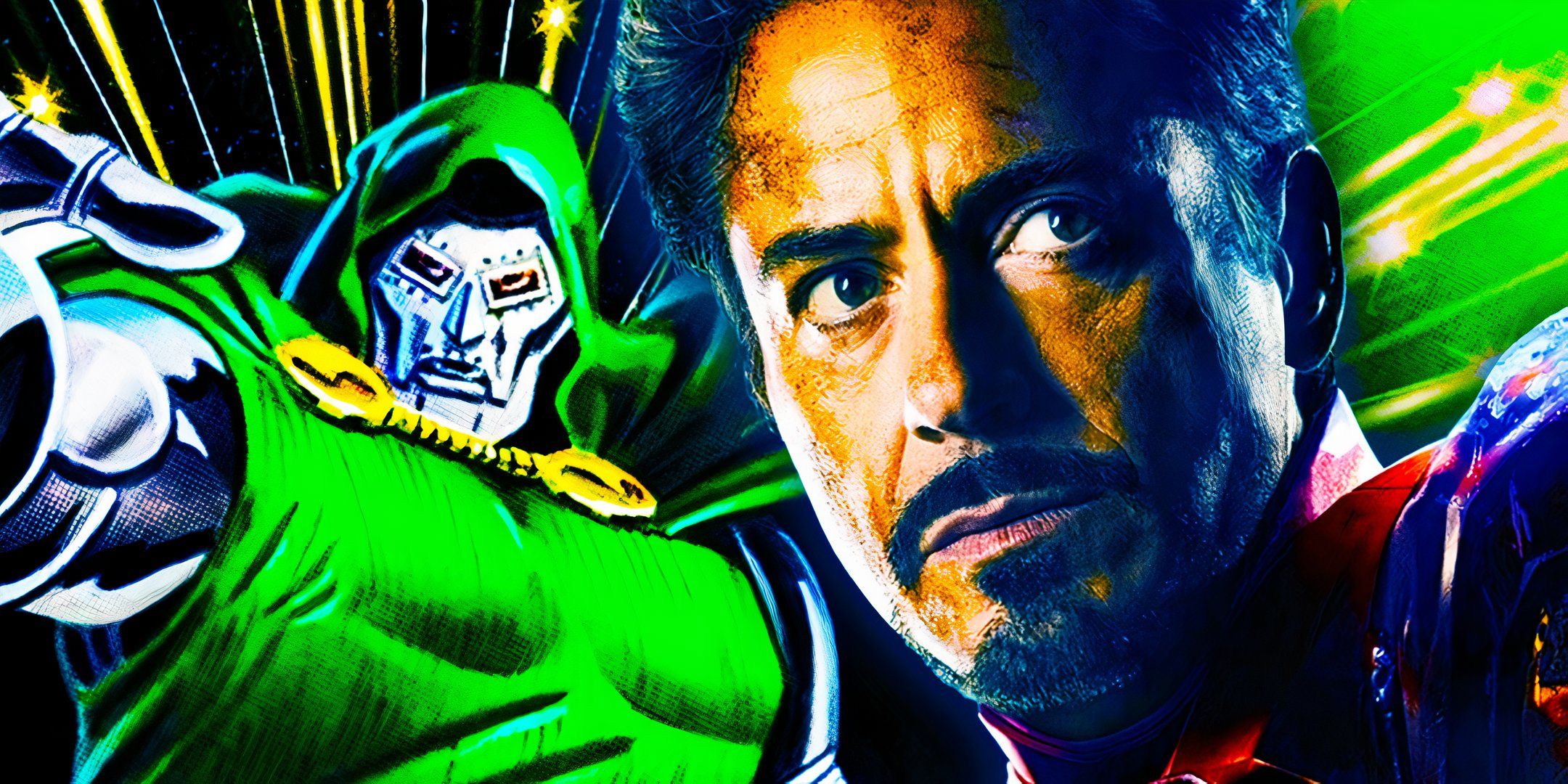 Tony Stark's Iron Man in the MCU and Doctor Doom in Marvel Comics