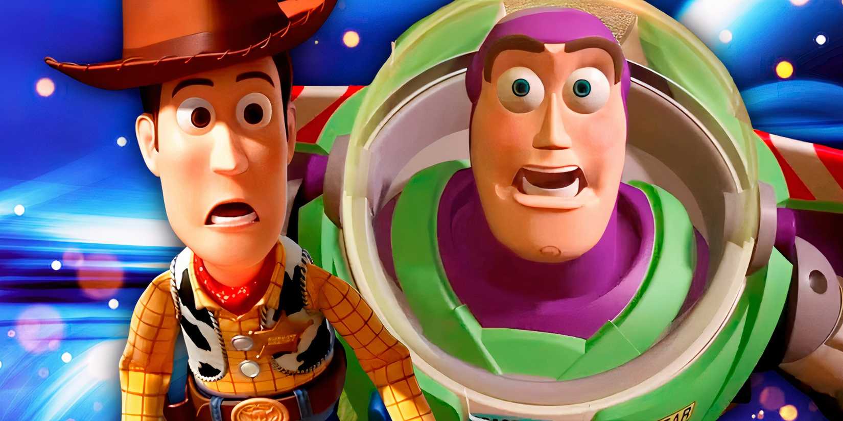 Toy Story surprised Woody and scared Buzz