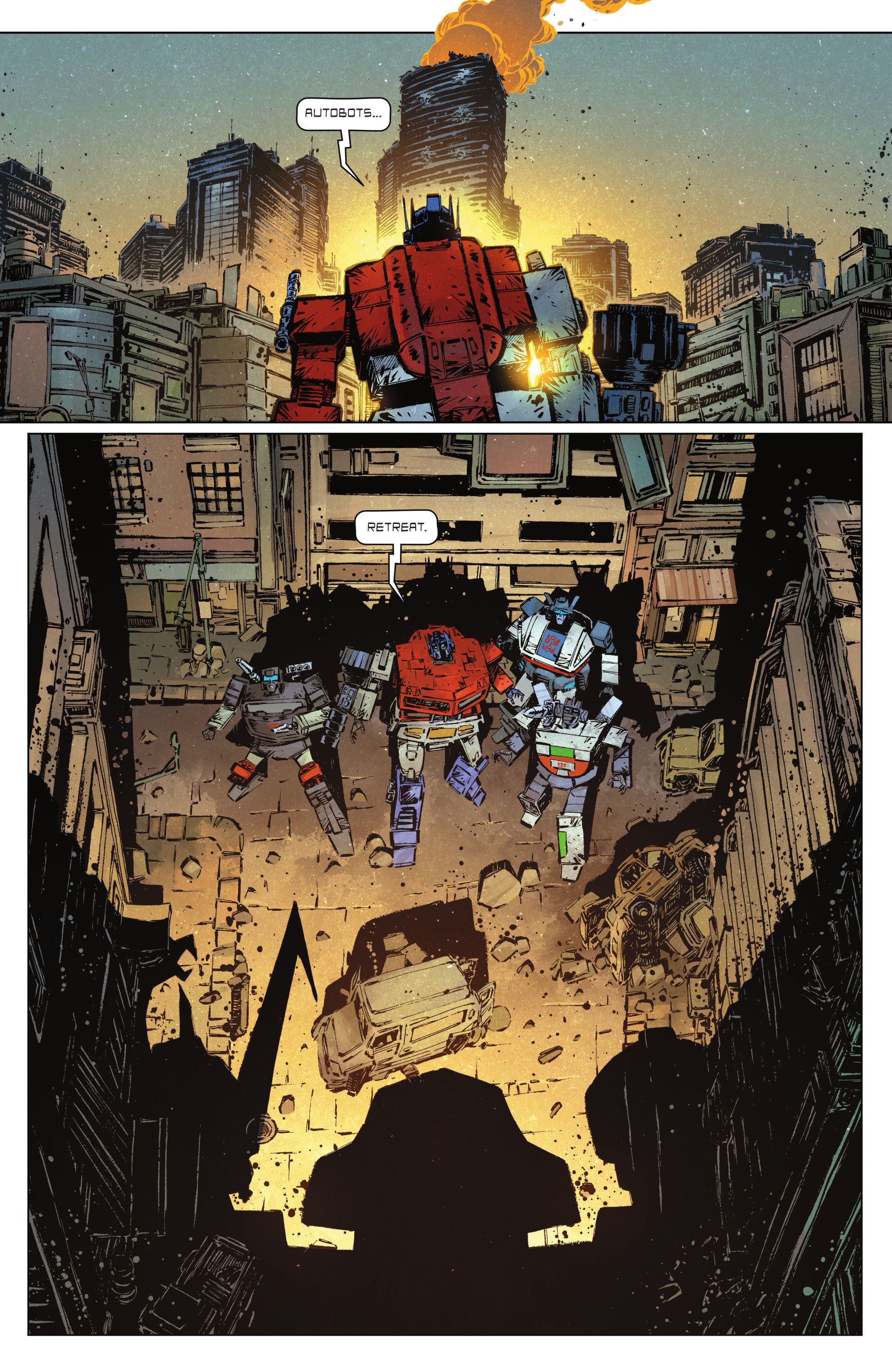 Transformers #18 Optimus Prime orders the Autobots to retreat
