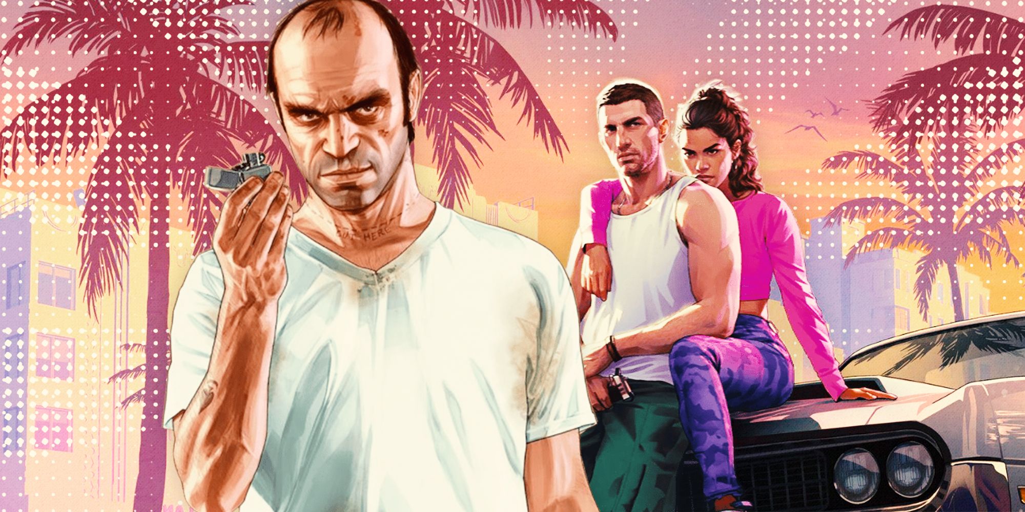 Trevor from GTA V In Front of the Characters From Grand Theft Auto 6