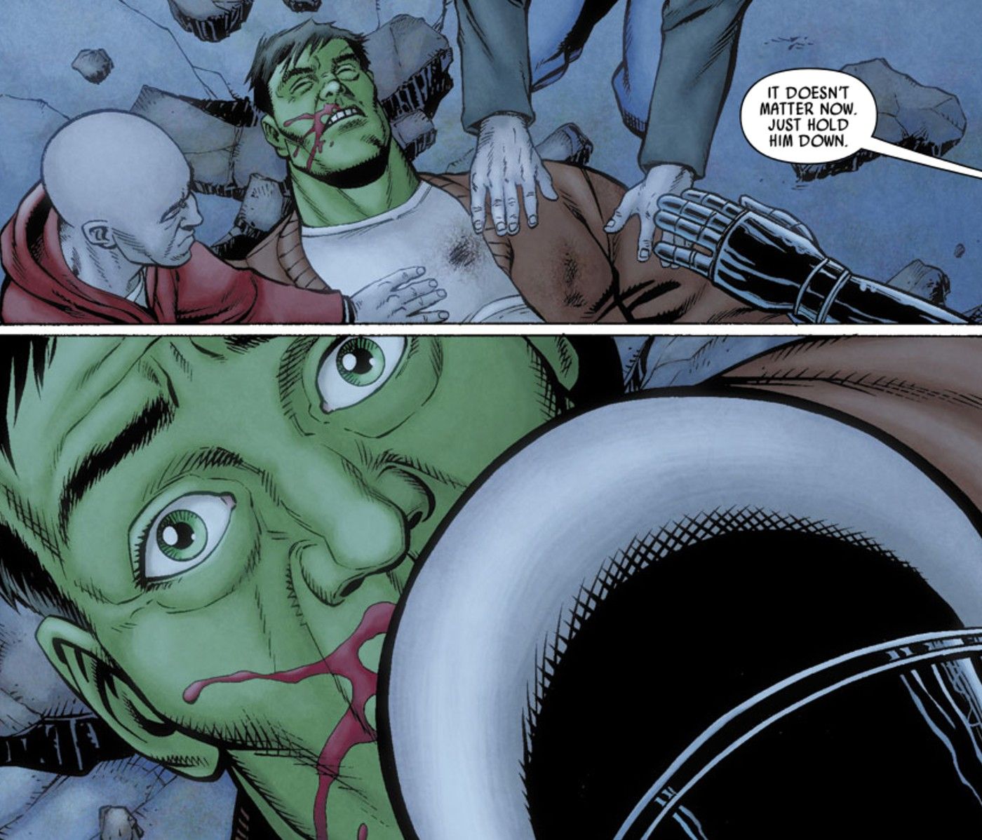 Nerd Hulk is bitten by a vampire and transforms