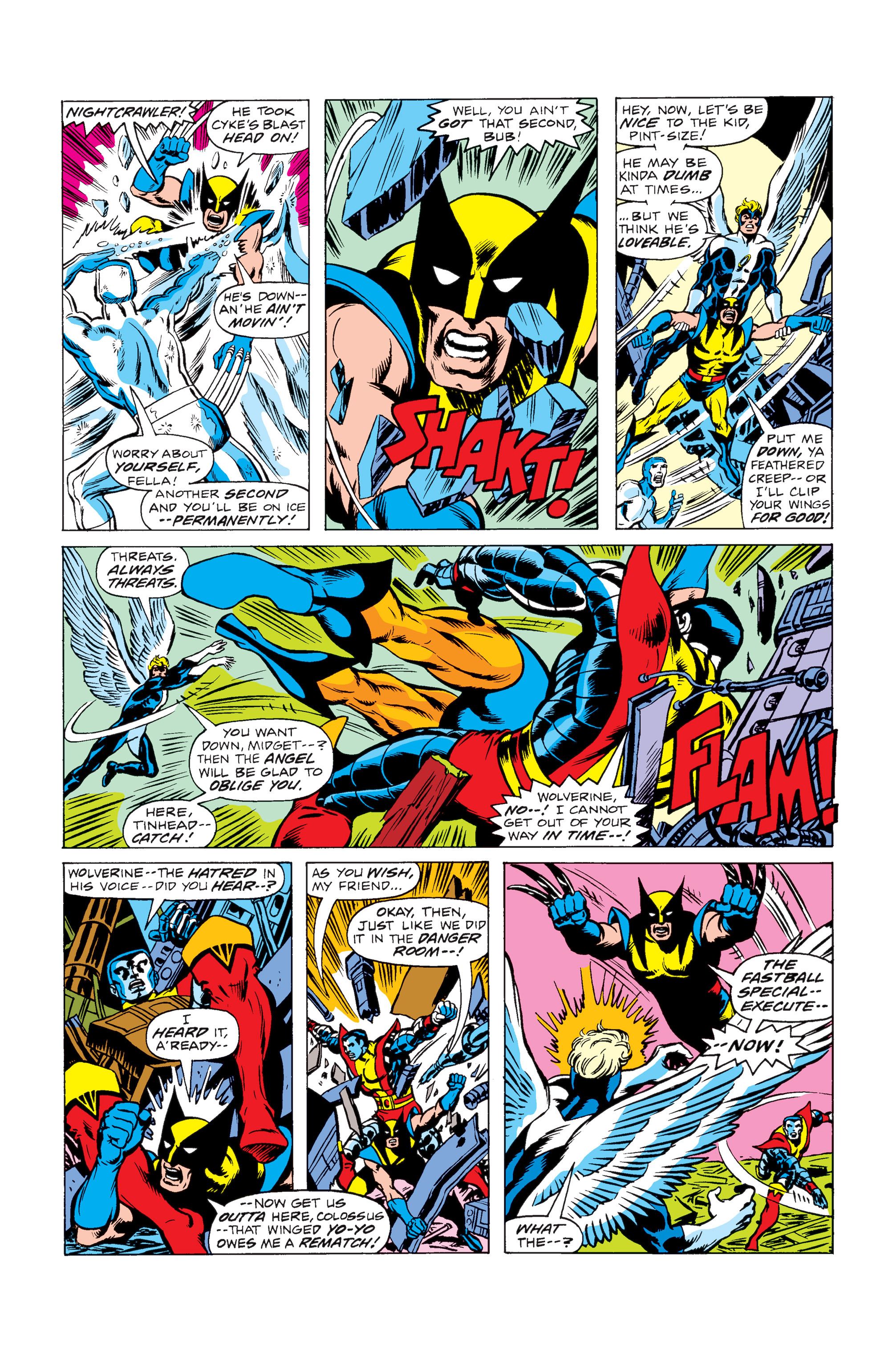 Colossus pulls of the &ldquo;Fastball Special&rdquo; and throws Wolverine into a robot Angel.