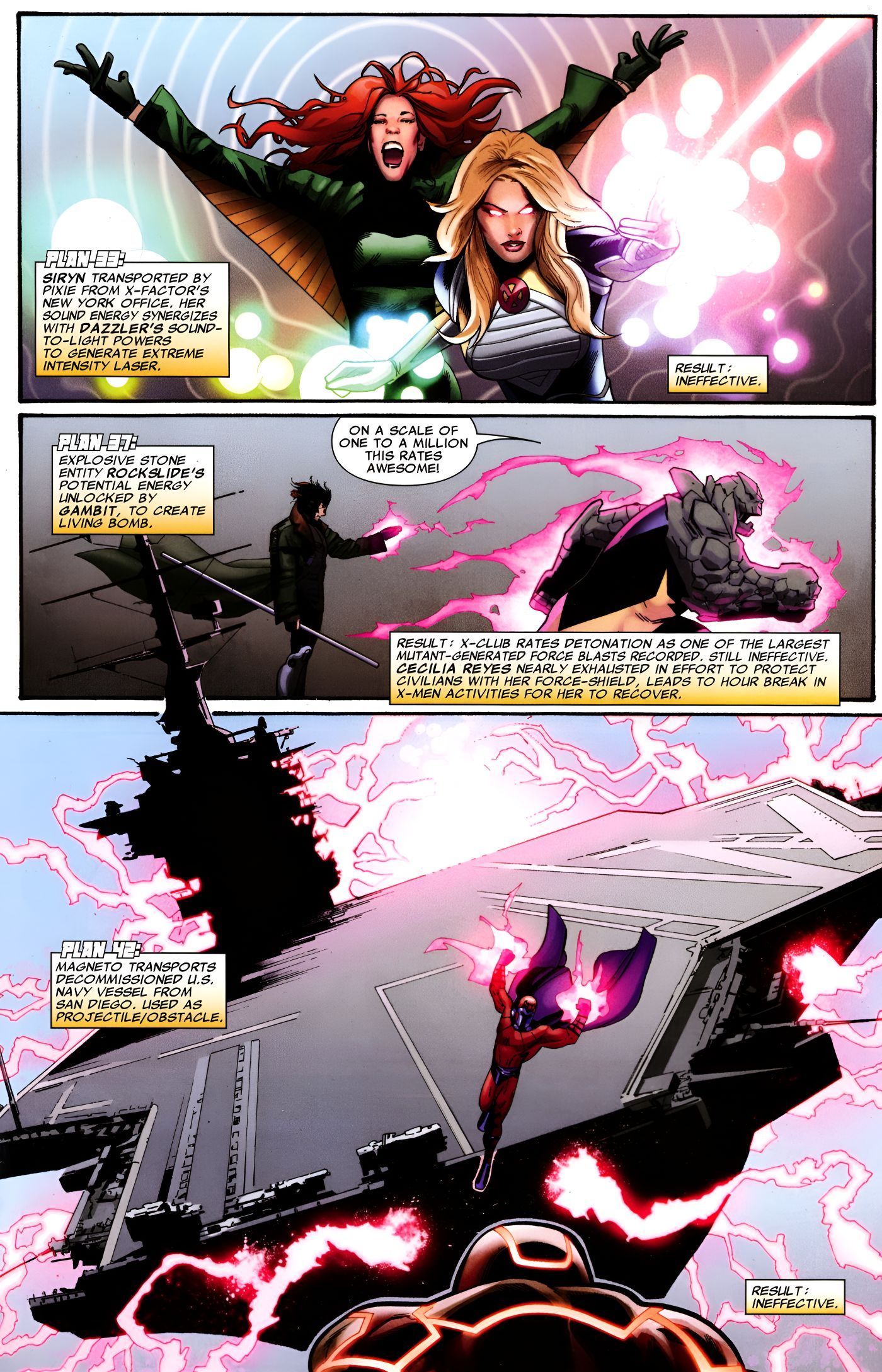 The X-Men try different ideas to defeat the Asgardian-infused Juggernaut