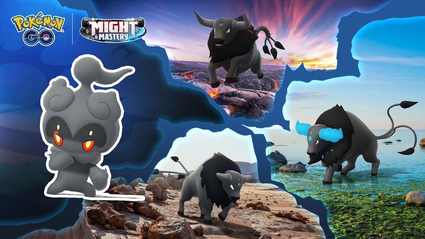 Pokemon go stunning styles event featuring marshadow and paldean taurus