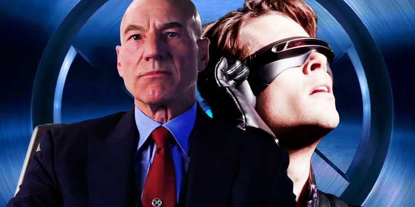 Custom image of Professor X and Cyclops from Fox's X-Men franchise with the door to Cerebro in the background