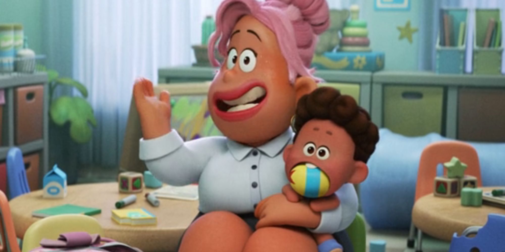 Pixar's ball in a baby's mouth in victory or loses