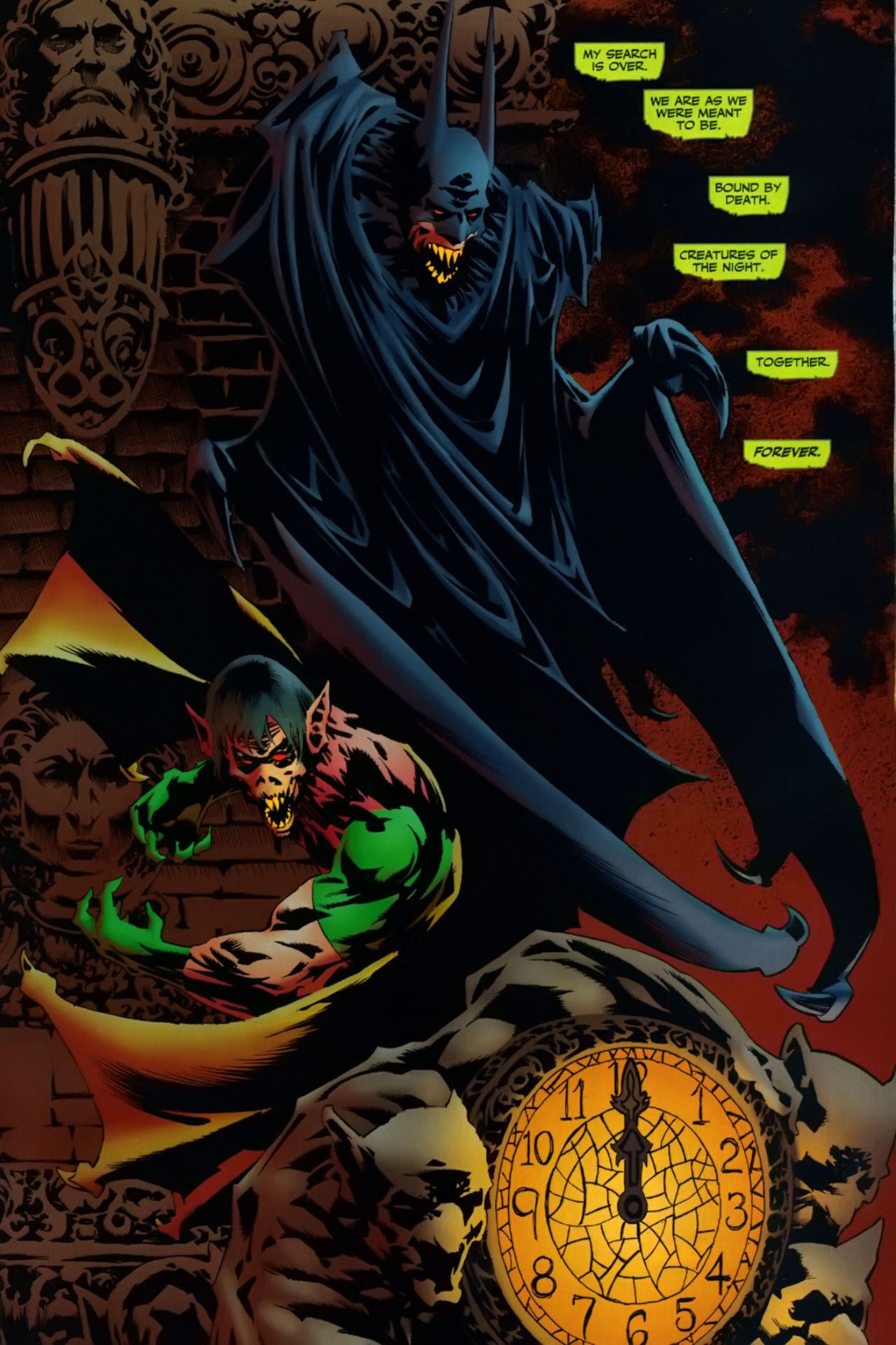 Vampiric Batman And Robin Watch Over Gotham City