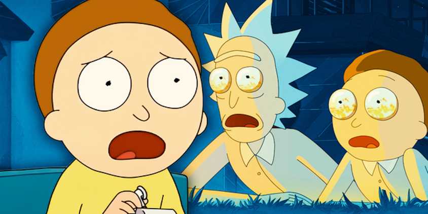 Various images of Rick and Morty worried in Rick and Morty