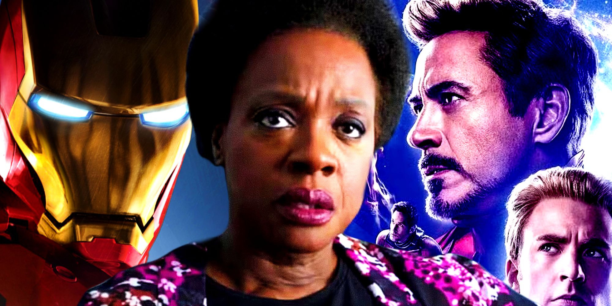 Viola Davis' Amanda Waller looks at the MCU&rsquo;s Iron Man and Tony Stark