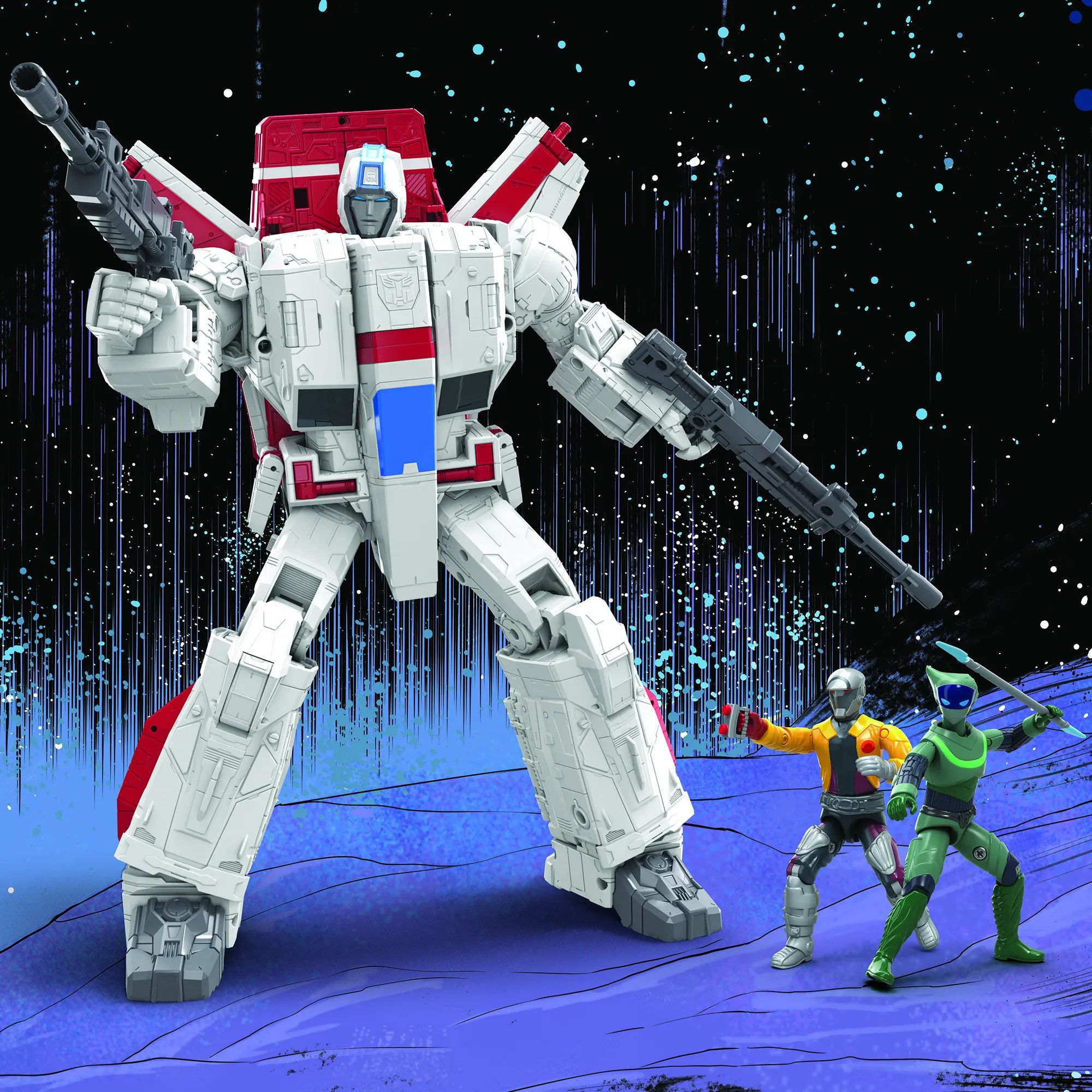 Void Rivals Transformers Jetfire, Darak and Solila action figures