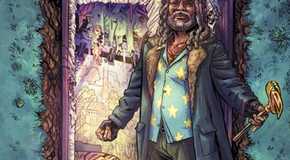 Walking Dead Deluxe #108 cover, Ezekial opening a door with Shiva waiting inside