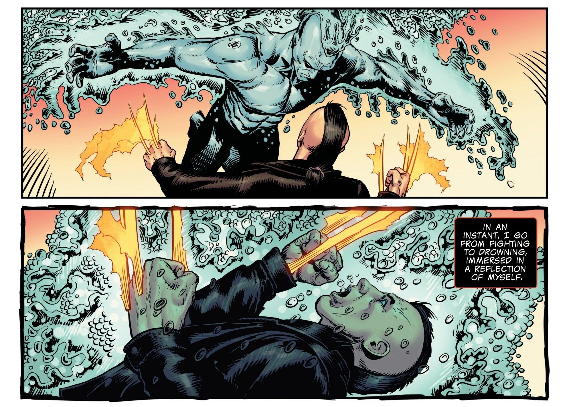 Water Daken drowns Akihiro in its body.