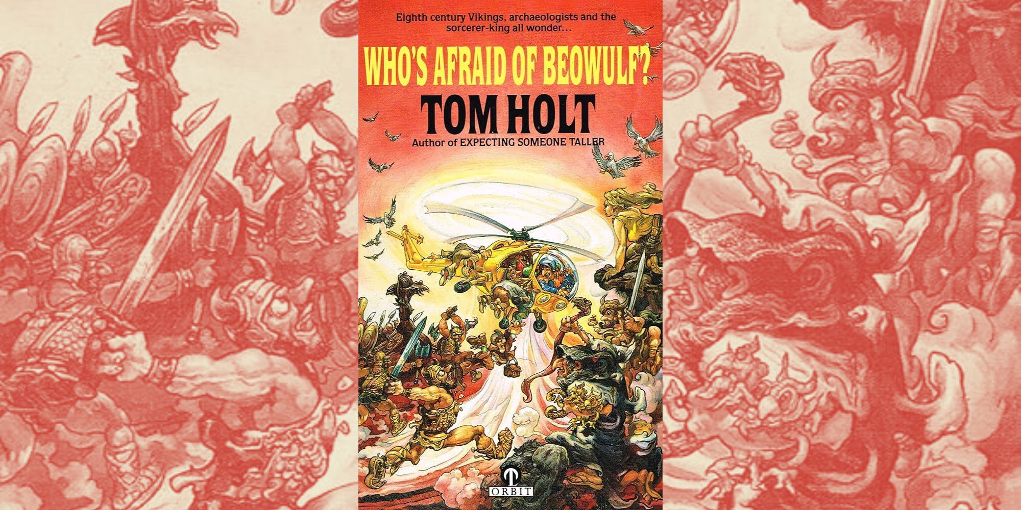 The cover of Tom Holt&rsquo;s Who&rsquo;s Afraid of Beowulf