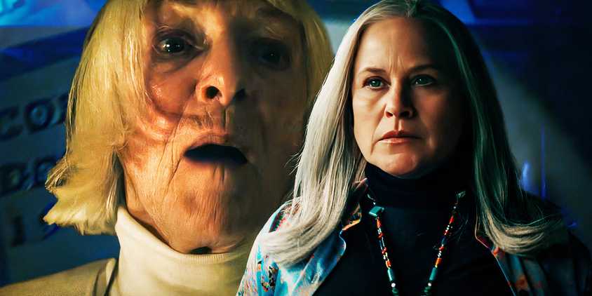 Sissy Cobel looking shocked and Harmony Cobel looking angry in Severance season 2, episode 8 (2025)