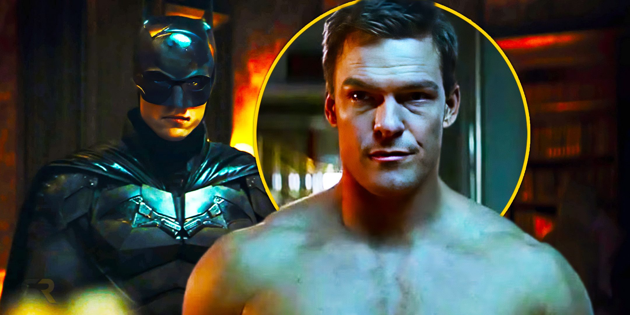 Alan Ritchson in Reacher and Robert Pattinson as Batman
