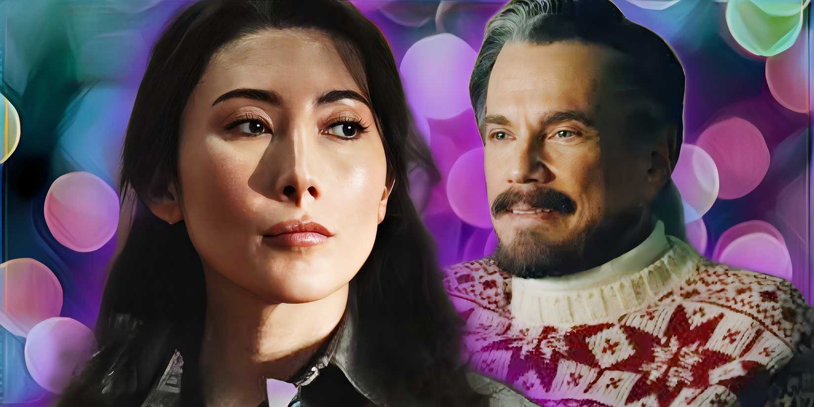 Dichen Lachman as Gemma and Robby Benson as Dr. Mauer in Severance season 2