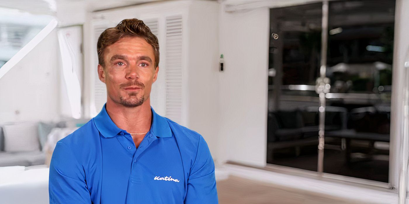 Wihan du Toit in his blue uniform in a confessional on Below Deck Down Under