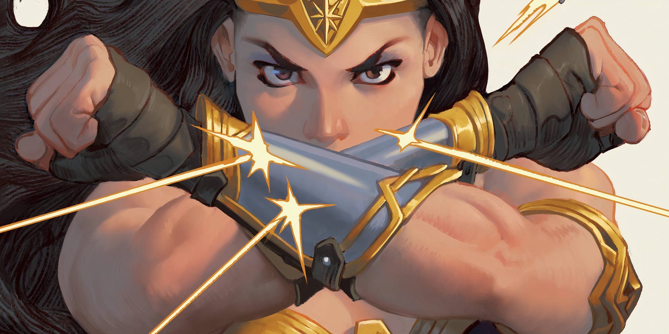 Wonder Woman Deflecting Bullets Close Up DC