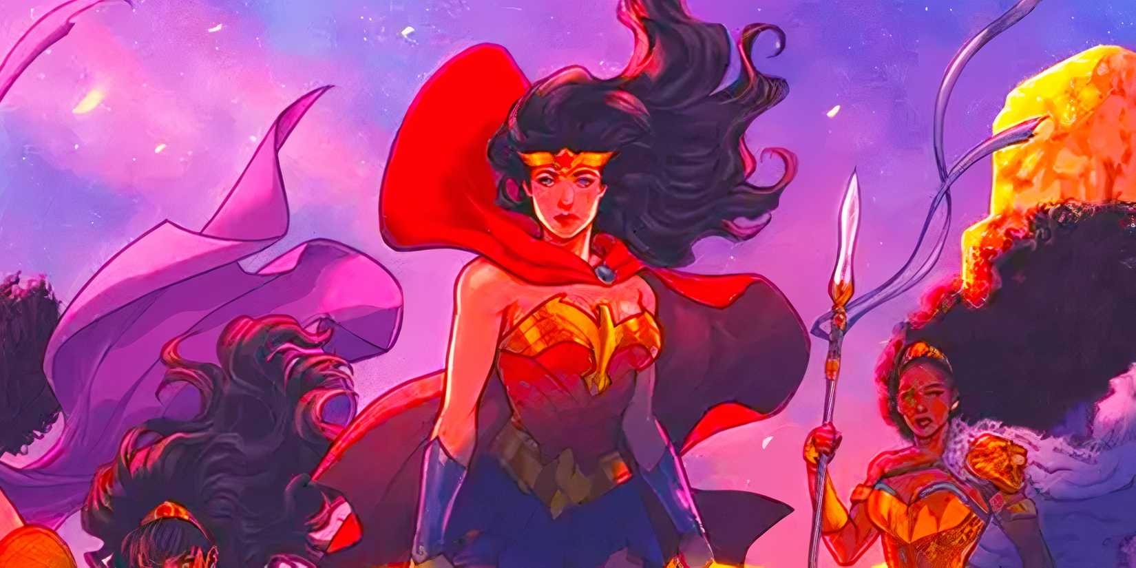 Wonder Woman with other Amazons in DC Comics