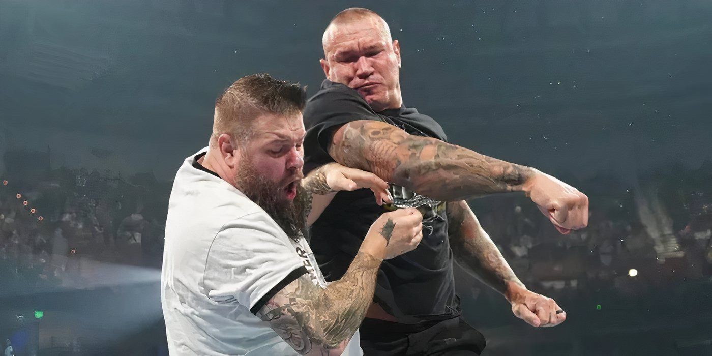 WWE's Randy Orton punches Kevin Owens