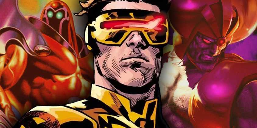 x-men's cyclops with onslaught and living monolith