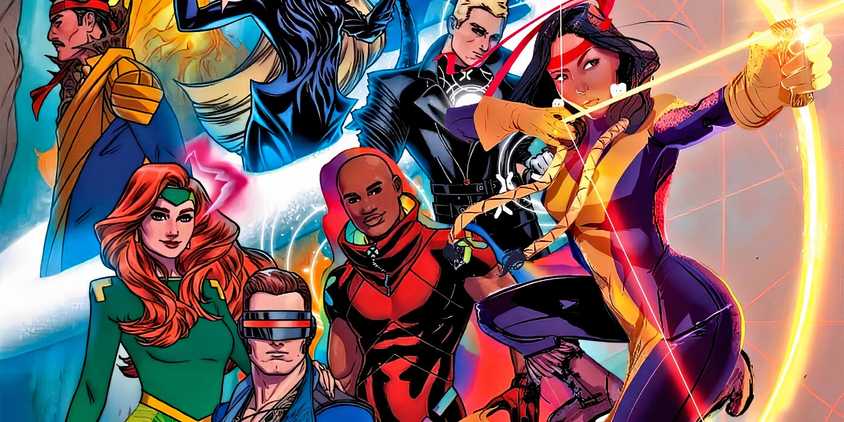 Members of the X-Men including Jean Grey, Scott Summers, and Dani Moonstar.