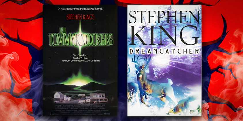 A collage of the covers of Stephen King's Dreamcatcher & The Tommyknockers