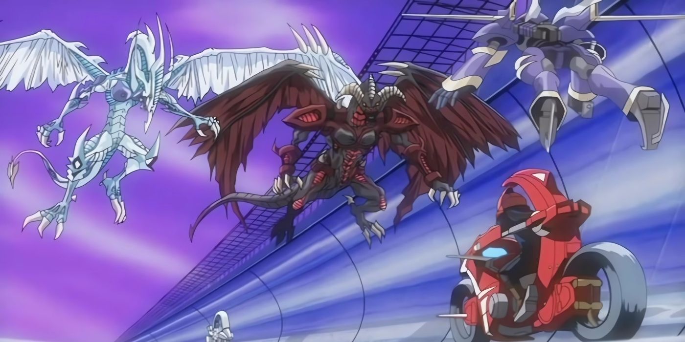 Yusei dueling Jack during one of the anime&rsquo;s tournaments.